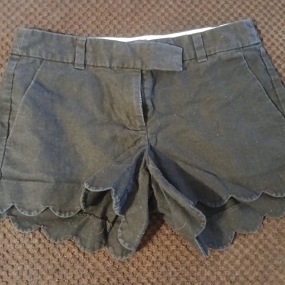 J Crew Black Scalloped Hem Women Shorts